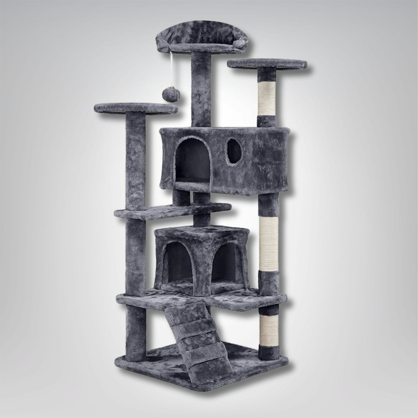 Arbre à chat - Le Sommet du Félin Gris foncé / 5 niveaux (49x49x132cm)