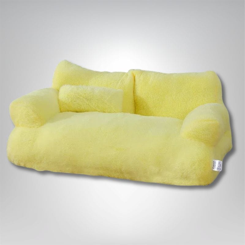 Panier pour chat - Duvet Miaou Jaune / M 55x38x18cm