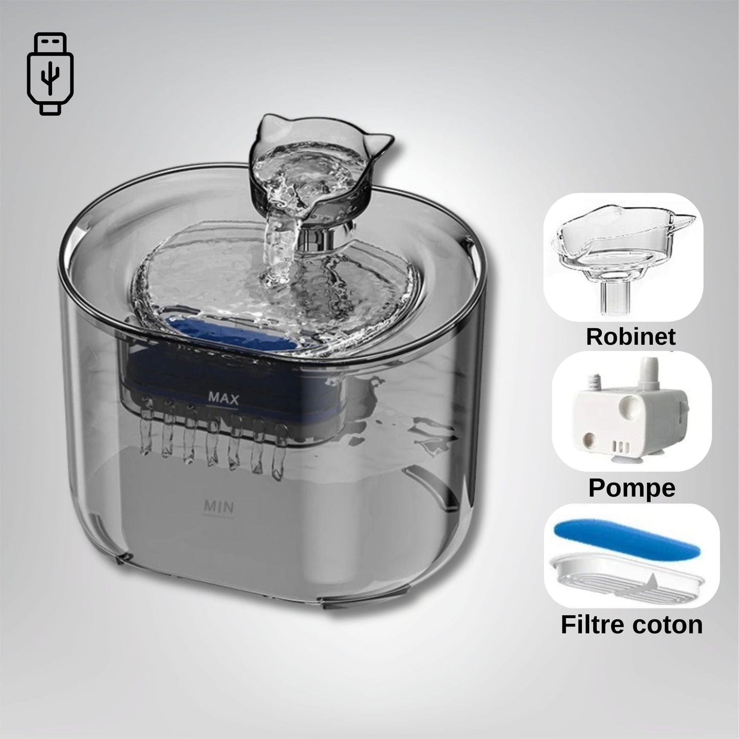 Fontaine à eau pour chat - AquaChat Sans detecteur