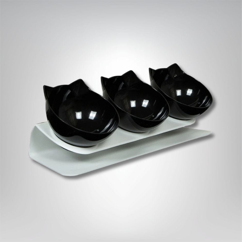 Gamelle pour chat - Douce Triple Patounette Noir
