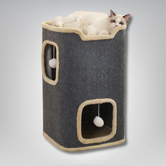 Panier pour chat - Château Cocoon Gris
