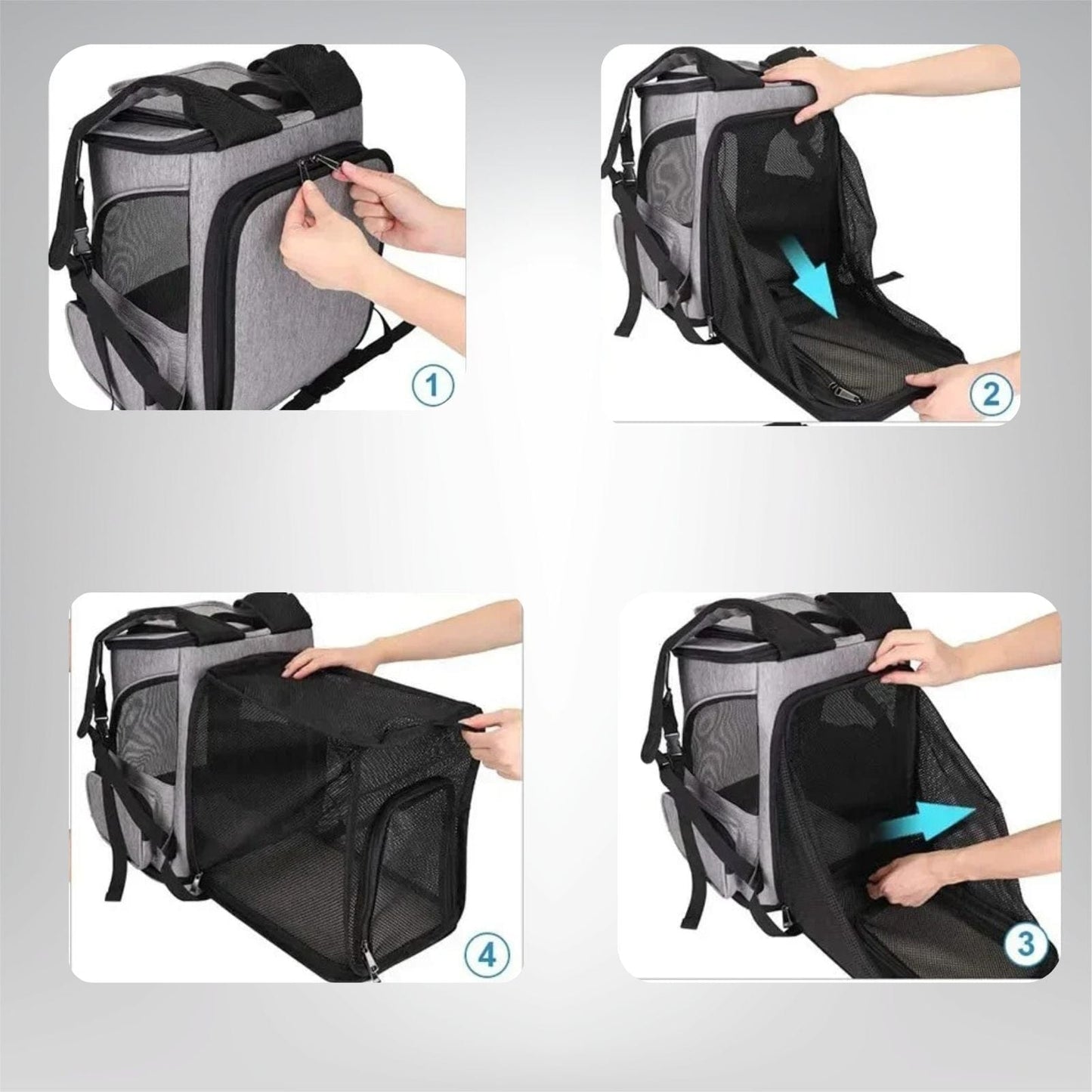 Sac de transport pour chat - Le Châtelier Gris